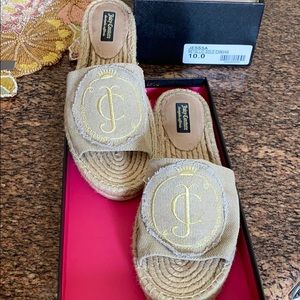 Juicy Couture Metallic Gold Slip on Espadrilles